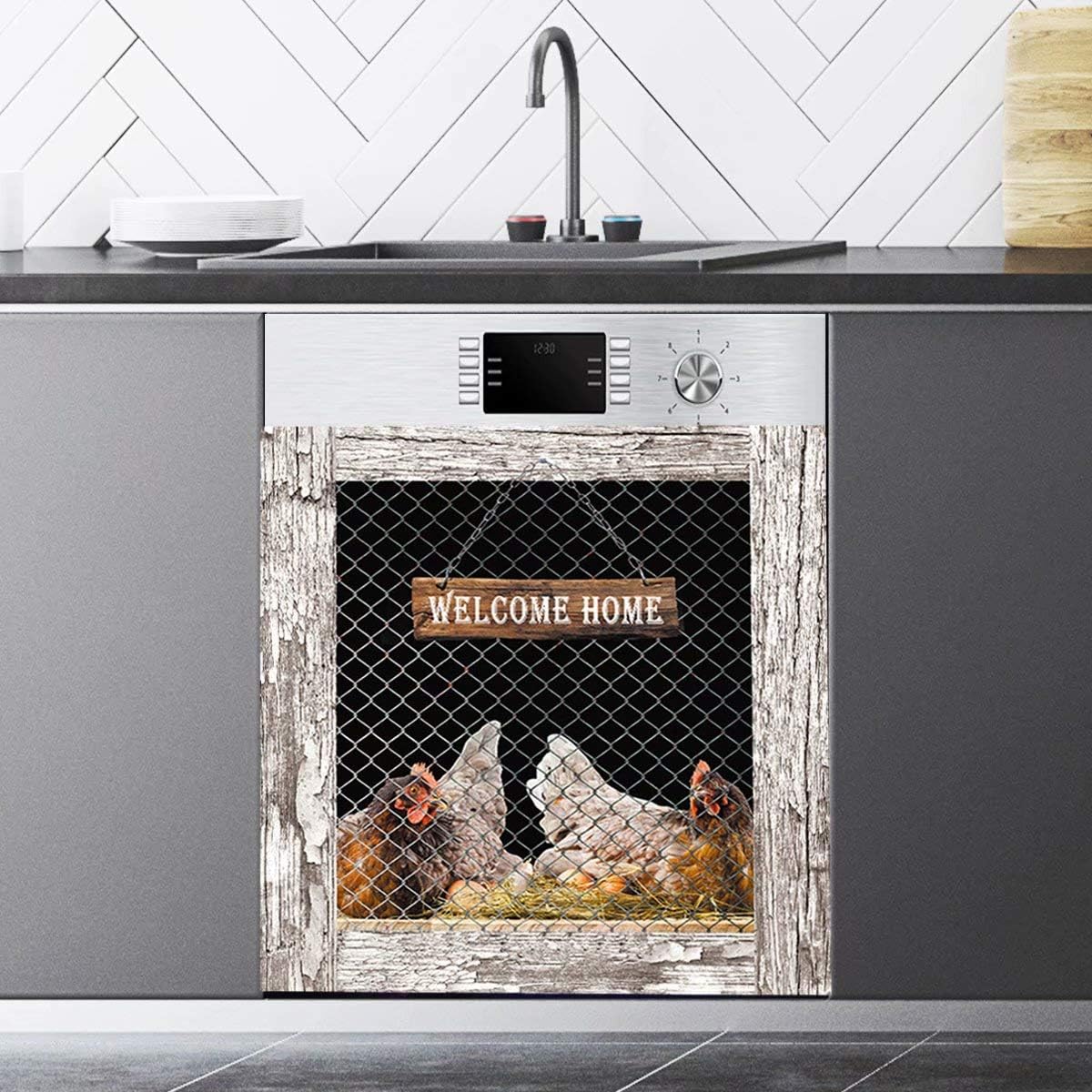 Homega Farmhouse Chicken Dishwasher Magnet