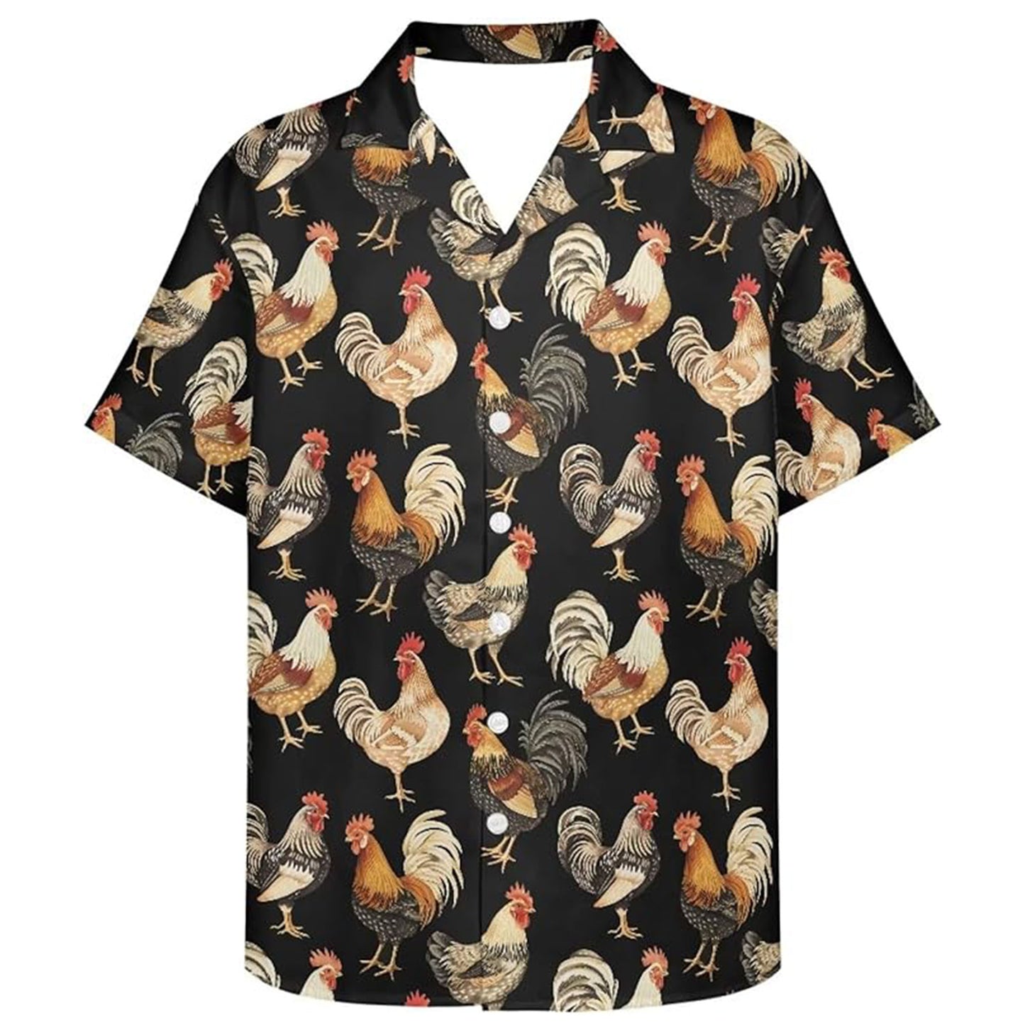 Hawaiian Farm Chicken Print Shirt - Perfect for Casual Summer Days