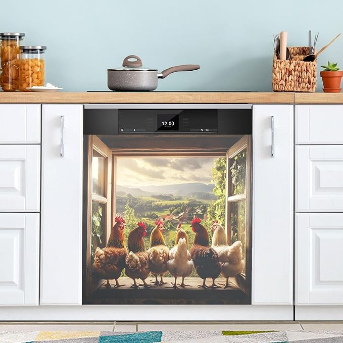 Chicken Dishwasher Magnet Cover Decoration,Farmhouse Dishwasher Magnetic Cover