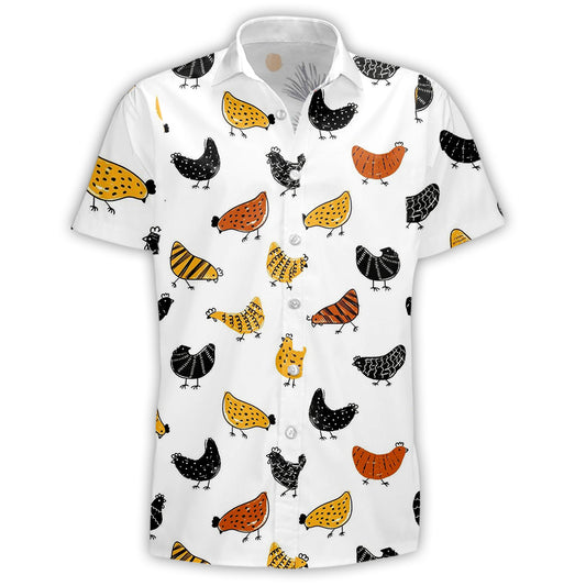 Funny Chicken Print Hawaiian Shirt – Farm Life Style for Animal Lovers