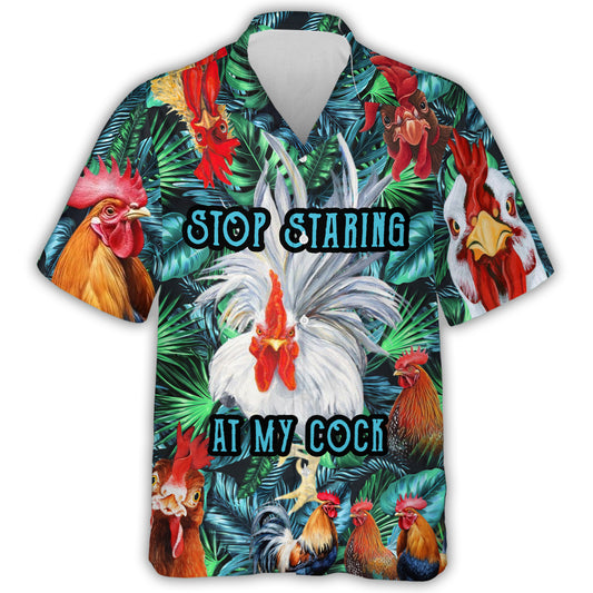 Funny Rooster Hawaiian Shirt - Chicken Lover Gift
