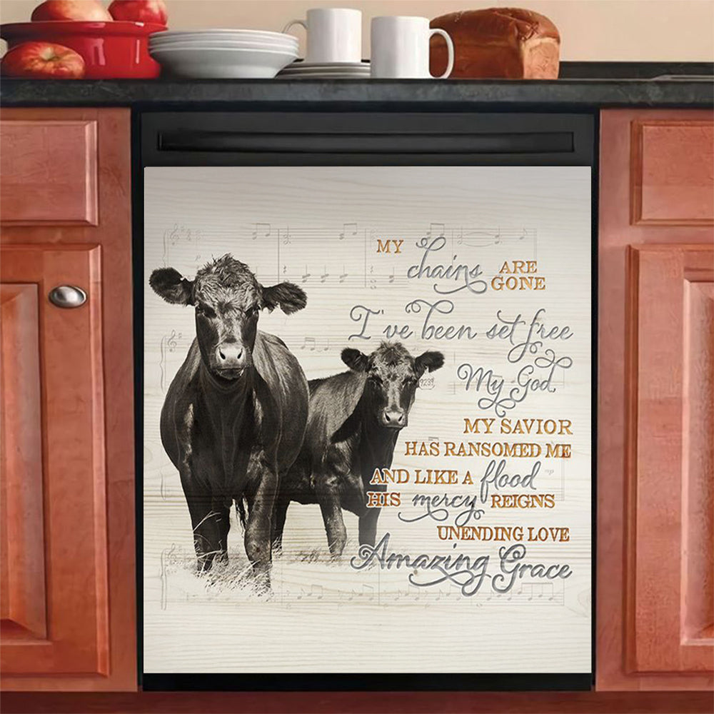 Rustic Farm Cow Dishwasher Cover